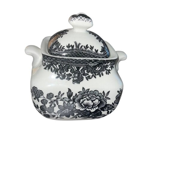 Johnson Brothers Asiatic Pheasant Black Creamer And Sugar Set - Picture 7 of 12